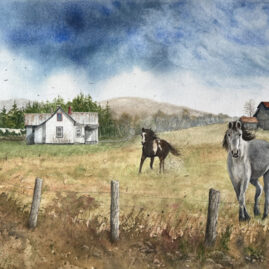 "Blowin' In The Wind" original watercolor © Judy Lavoie 2026