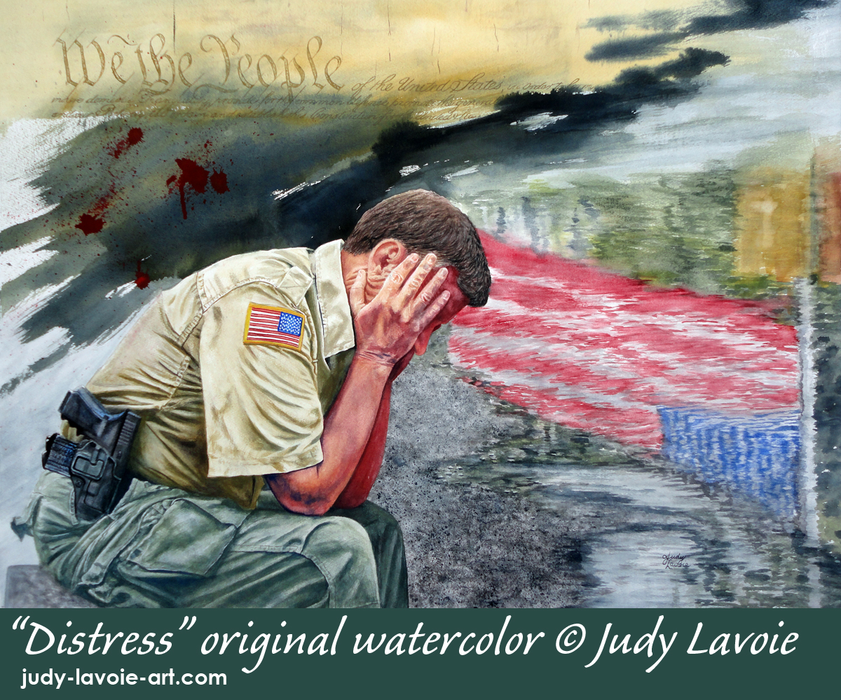 "Distress" a watercolor painting © Judy Lavoie