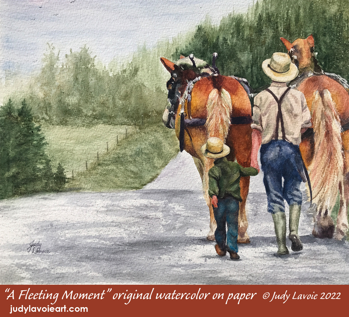 "A Fleeting Moment" original watercolor on paper © Judy Lavoie 2022