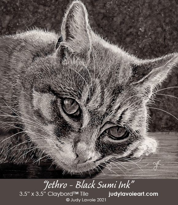 Jethro In Black Sumi Ink – Judy Lavoie Art