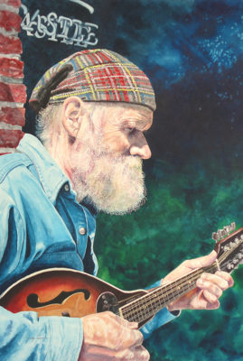 "Jerry Van, Music Man," watercolor © Judy Lavoie 2012