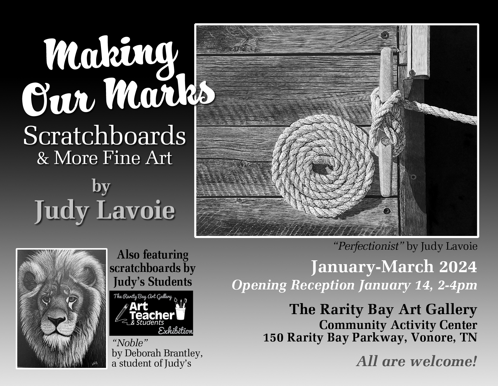"Making Our Marks" exhibit postcard