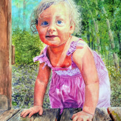 "Little Georgia Peach," watercolor © Judy Lavoie 2020