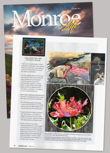 Article about Judy's art in Summer 2021 Monroe Life magazine