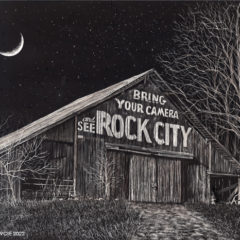 "See Rock City Barn", Sweetwater TN scratchbord™ © Judy Lavoie 2022