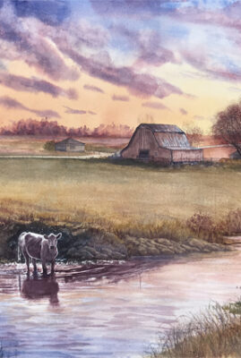 "Tennessee Pastoral" original watercolor © Judy Lavoie 2024