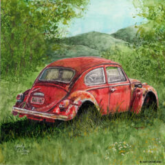 "The People's Car" original whiskey watercolor © Judy Lavoie 2026