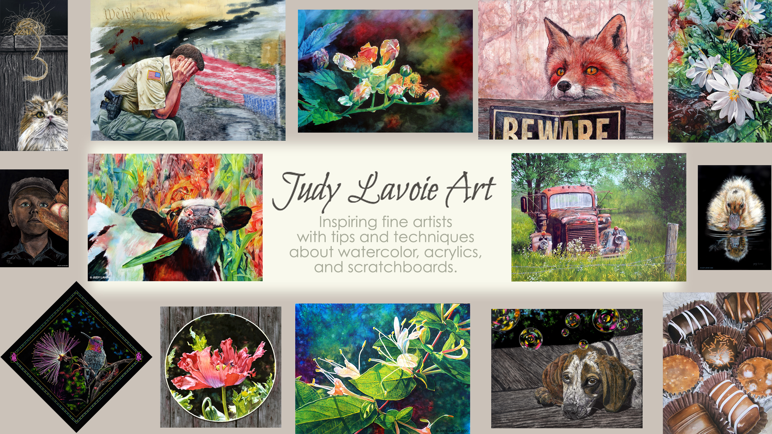 YouTUbe banner for Judy Lavoie Art channel