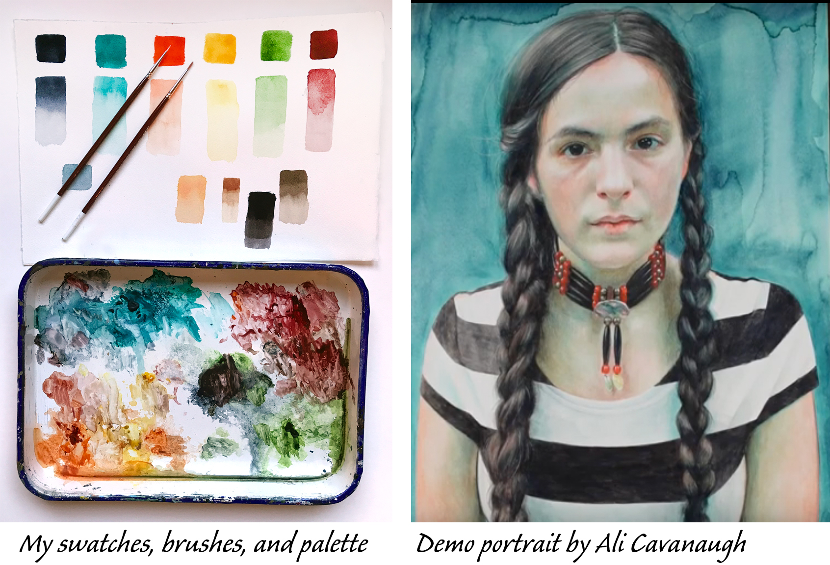 color palette and demo painting © Ali Cavanaugh