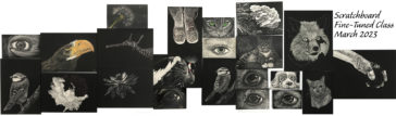 Student Projects from Judy Lavoie's Scratchboard Fine Tuned class