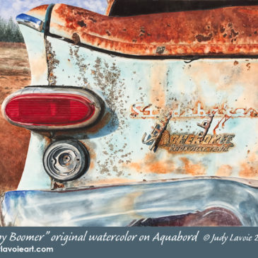 "Baby Boomer" watercolor on Aquabord © Judy Lavoie 2021