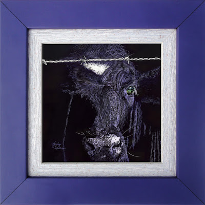 "Purple Cow" framed