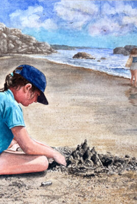 "So Like Her Mom" original watercolor © Judy Lavoie 2026