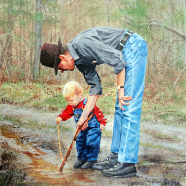 "Jordan Fishing With Gradpa Tim," acrylic © Judy Lavoie 2019