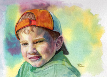 "When He Was Six," watercolor © Judy Lavoie 2019
